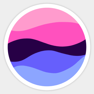 Omnisexual Waves Circle Sticker